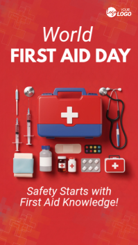 Red First Aid Awareness Instagram Story template