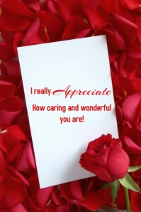 Red Floral Appreciation Note Pinterest Graphic Pinterest-Grafik template