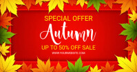 Red Floral Autumn Facebook Shared Image template