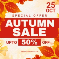 Red Floral Autumn Sale Instagram Post template
