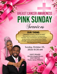 Red Breast Cancer Awareness Event Flyer Template