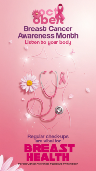 Red Breast Cancer Awareness Historia de Instagram Template