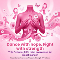 Red Breast Cancer Awareness Vierkant Template