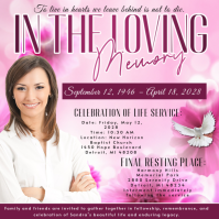 Red Floral Celebration of Life Instagram Post Iphosti le-Instagram template