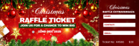 Red Floral Chrismas Raffle Ticket Banner 2' × 6' template