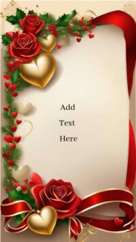 Red Floral Christmas Greeting Card  Instagram Story template