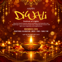 Red Diwali Celebration Instagram-bericht Template