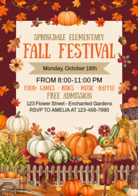 Red Fall Festival A4 Template