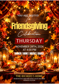 Cokelat Friendsgiving Celebration A2 Template