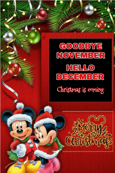 Goodbye November Graphics Red Floral Goodbye November, Hello December Pinterest Graphic Template ...