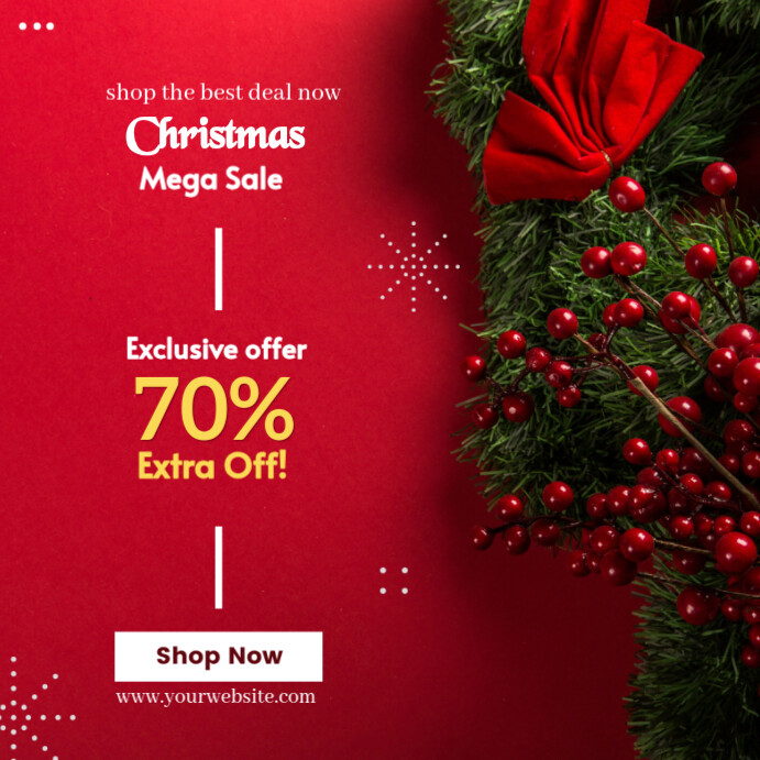 Copy of Red Floral Maximalist Christmas Sale Flyer Instagram Post ...