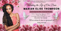 Red Floral Memorial Service Facebook Shared Image template