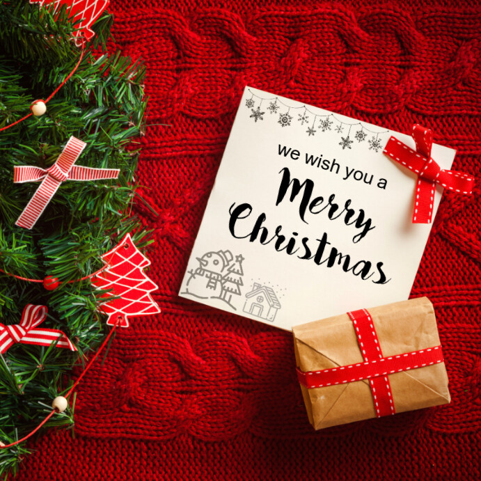 Plantilla de Red Floral Merry Christmas Instagram Post | PosterMyWall