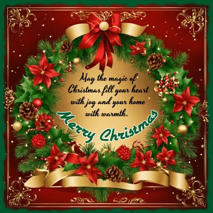 Copy of Red Floral Merry Christmas Instagram Post | PosterMyWall
