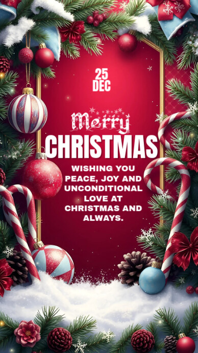 Copy of Red Floral Merry Christmas Instagram Story | PosterMyWall