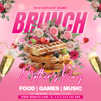 Red Floral Mother's Day Brunch Instagram Post template