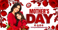 Red Floral Mother's Day Celebration Facebook Shared Image Video delt Facebook-billede template