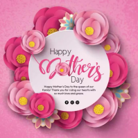 Red Floral Mother's Day Celebration Square Video template