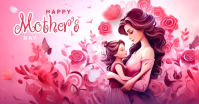 Red Floral Mother's Day Wish Celebration Facebook Ad Video Facebook-advertentie template