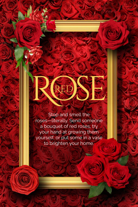 Red Roses Header Printable Red Floral National Red Rose Day Poster Template | PosterMyWall