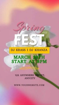 Red Floral Spring Festival Tampilan Digital (9:16) template