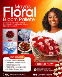 Red Floral Store Promotion Instagram Portrait Video template