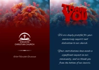 Red Floral Thank You Appreciation Gratitude C A4 template