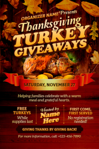 Rot Thanksgiving Turkey Giveaway 海报 Template