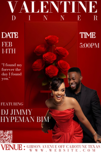 Red Valentine's Day Dinner Pinterest 图片 Template