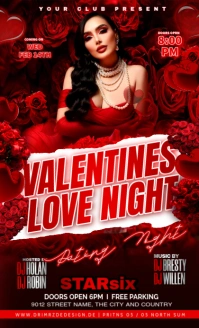 Red Floral Valentines Love Night Us Legal template