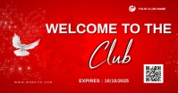 Red Floral Wellcome To The Club  Facebook Shared Image template