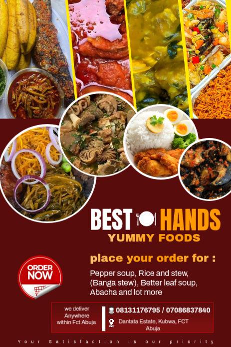 Plantilla de Red Food Delivery Pinterest Graphic | PosterMyWall