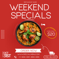 Red Food Menu Flyer  Instagram Post template