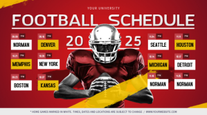 Red Football Digital Display Schedule template