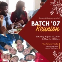 Red Formal High School Reunion Invite Square (1:1) template