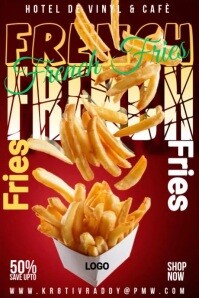 Red  French Fries  Poster template