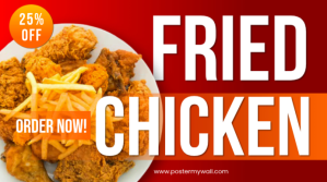 Red Fried Chicken Promotion Digital Display template