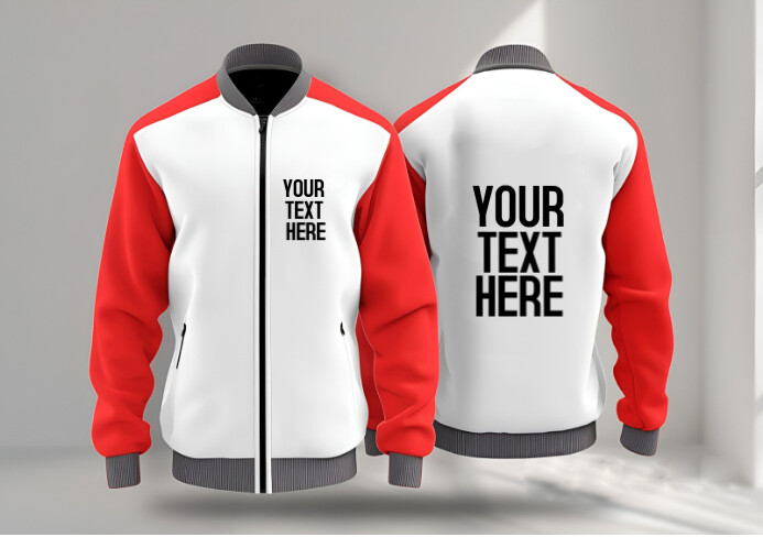 Red Front And Back Hoodie Mock Up A5 template