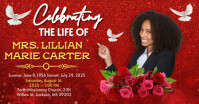 Red  funeral flyer, event, obituary and program Gedeelde afbeelding op Facebook template
