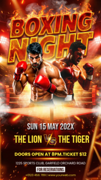 Red Futuristic Boxing Match Instagram Story template