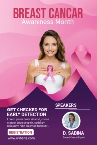 Red Futuristic Breast Cancer Awareness Tumblr Graphic template