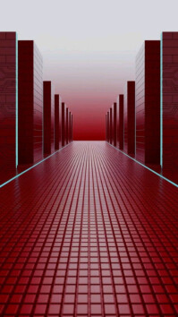 Red Futuristic Digital Corridor Depth Instagram Story template