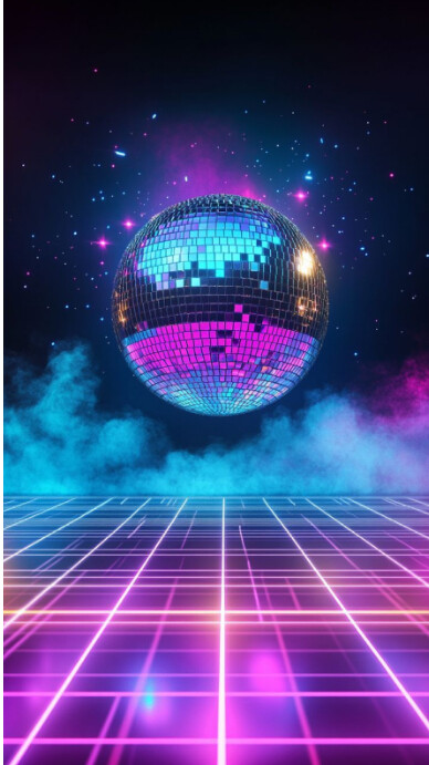 Red Futuristic Disco Digital Display (9:16) template