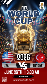 Red Futuristic FIFA World Cup 2026 Instagram Story template