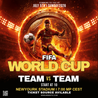 Red Futuristic FIFA World Cup Match Announcement Instagram Post Iphosti le-Instagram template