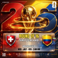 Rouge FIFA World Cup Match Сообщение Instagram Template