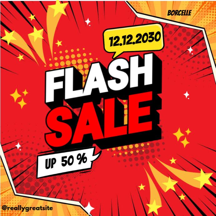 Red Futuristic Flash Sale Instagram Post Wpis na Instagrama template