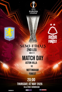 Red Futuristic Football Match Poster Póster template