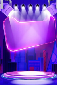 Blue Futuristic Stage Background Poster Template