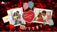 Red Futuristic Happy Valentine's Day Video  Twitter Post template